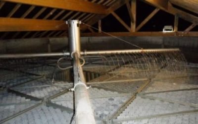 Un sprinkler sur un lit bactérien
