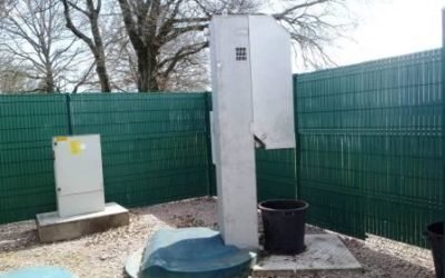Un dégrilleur dans un poste polyester Flygt